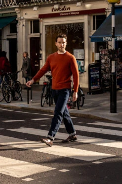 Brisbane Geelong Wool Jumper In Tiger - Regular Fit -AlanPaine Shop Brisbane Geelong Wool Jumper in Tiger 4