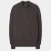 Cairns Geelong Wool 1/4 Zip Jumper In Cask - Regular Fit -AlanPaine Shop CAIRNS HALF ZIP NK SET IN BLOUSON CASK 01