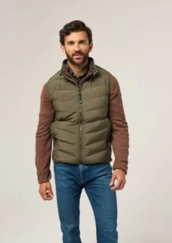 Calsall Men's Hybrid Gilet In Olive - Regular Fit 11 Calsall Men's Hybrid Gilet In Olive - Regular Fit -AlanPaine Shop Calsall Hybrid Quilted Gilet Olive