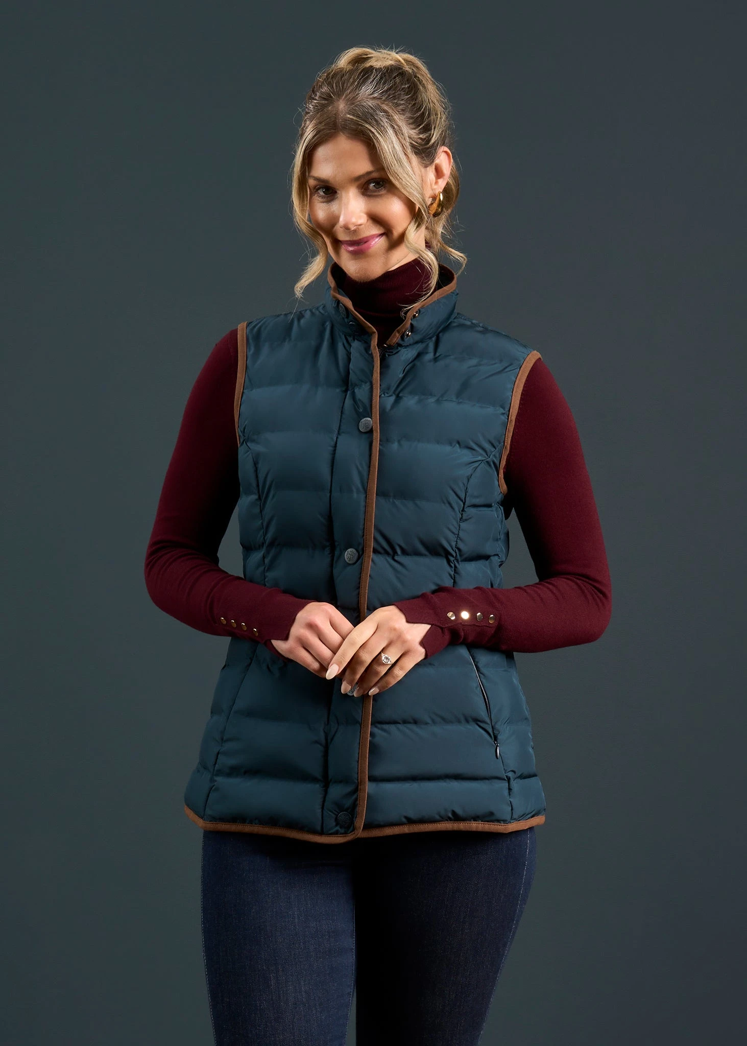 Calsall Ladies Quilted Gilet In Navy - Regular Fit 5 Calsall Ladies Quilted Gilet In Navy - Regular Fit - Image 3