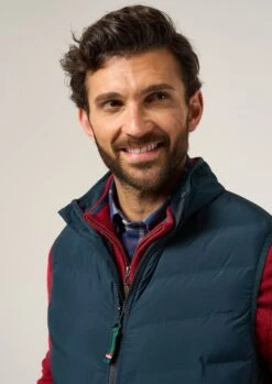 Calsall Men's Hybrid Gilet In Navy - Regular Fit -AlanPaine Shop Calsall Mens Hybrid Quilted Gilet Navy 3