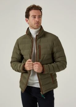 Calsall Men's Jacket In Olive -AlanPaine Shop Calsall Mens Quilted Jacket Olive 3