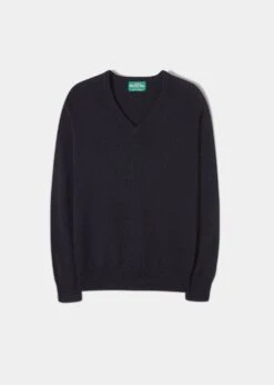 Selkirk Cashmere Jumper In Dark Navy - Classic Fit