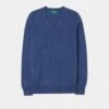Haddington Cashmere Jumper In Denim - Regular Fit -AlanPaine Shop Cashmere Sweater Denim d9de4e55 bef2 4ee7 934d 037517220abf