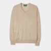 Haddington Cashmere Jumper In Linen - Regular Fit 1 Haddington Cashmere Jumper In Linen - Regular Fit -AlanPaine Shop Cashmere Sweater Linen