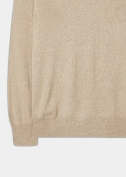 Haddington Cashmere Jumper In Linen - Regular Fit 7 Haddington Cashmere Jumper In Linen - Regular Fit -AlanPaine Shop Cashmere Sweater Linen 2
