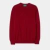Melfort Cashmere Jumper In Ruby - Regular Fit -AlanPaine Shop Cashmere Sweater Ruby