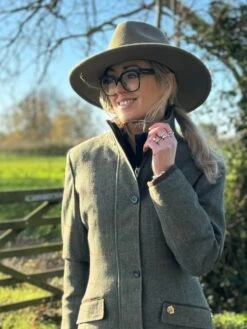 Combrook Ladies Tweed Field Jacket In Heath - Regular Fit -AlanPaine Shop Combrook Ladies Jacket Heath 1