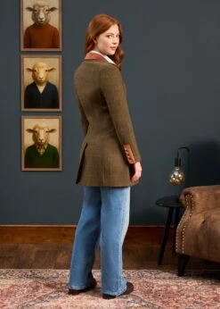 Combrook Ladies Mid-Thigh Coat In Willow - Regular Fit -AlanPaine Shop Combrook Ladies Mid Thigh Coat Willow 2