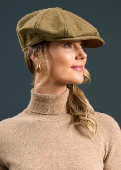 Combrook Ladies Tweed Country Cap In Grove -AlanPaine Shop Combrook Ladies Tweed Country Cap Grove 1