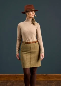 Combrook Ladies Tweed Skirt 49cm In Grove -AlanPaine Shop Combrook Ladies Tweed Skirt Grove 1