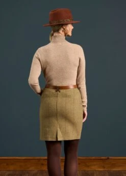 Combrook Ladies Tweed Skirt 49cm In Grove -AlanPaine Shop Combrook Ladies Tweed Skirt Grove 4