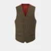 Combrook Men's Tweed Lined-Back Waistcoat In Teak - Regular Fit 1 Combrook Men's Tweed Lined-Back Waistcoat In Teak - Regular Fit -AlanPaine Shop Combrook Mens Tweed Lined Back Waistcoat Teak