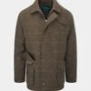 Combrook Men's Waterproof Tweed Coat In Teak - Regular Fit -AlanPaine Shop Combrook Mens Tweed Shooting Coat Teak 6