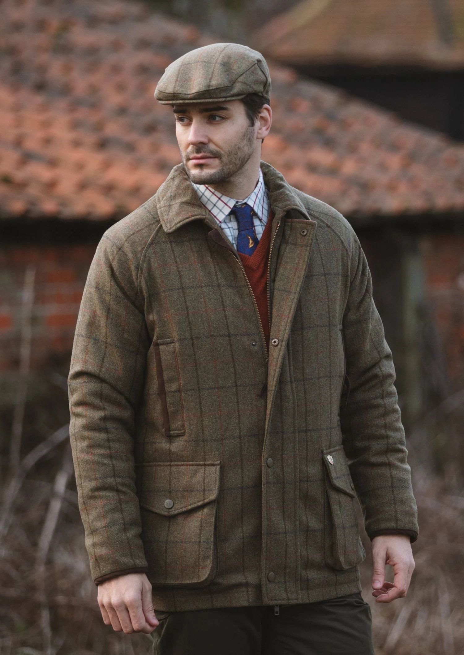 Combrook Men's Waterproof Tweed Coat In Thyme - Regular Fit 5 Combrook Men's Waterproof Tweed Coat In Thyme - Regular Fit - Image 3