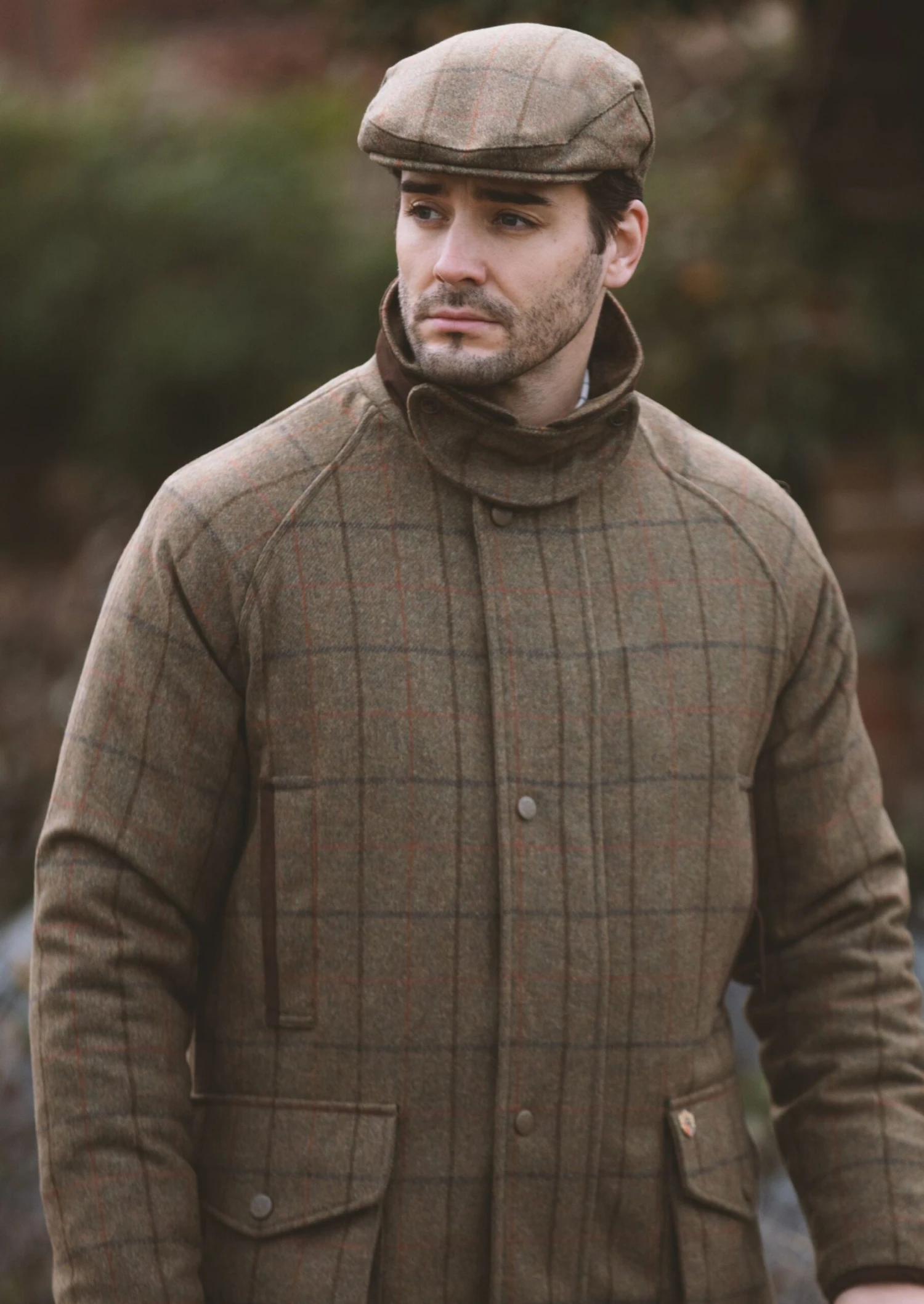 Combrook Men's Waterproof Tweed Coat In Thyme - Regular Fit 6 Combrook Men's Waterproof Tweed Coat In Thyme - Regular Fit - Image 4
