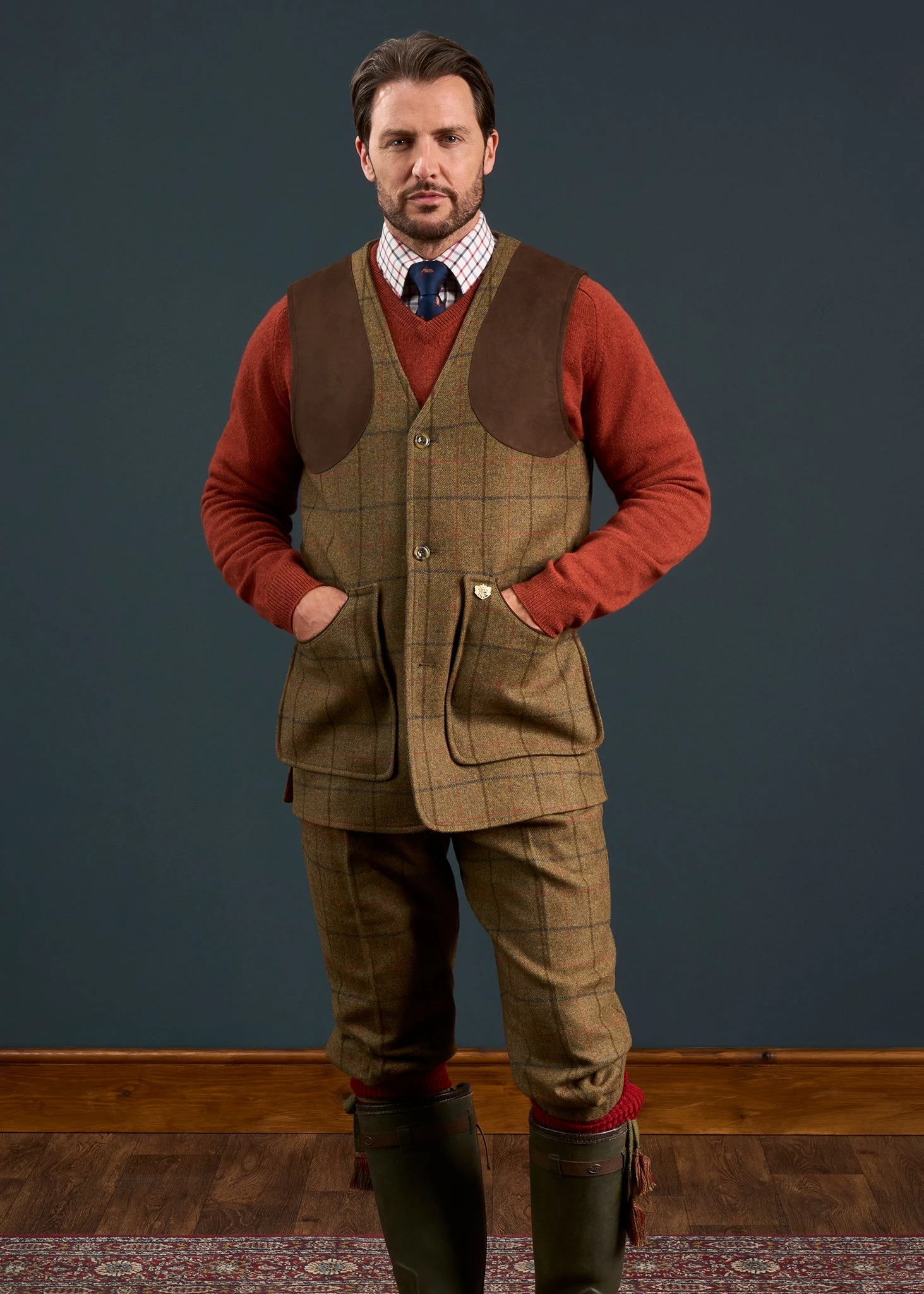 Combrook Men's Tweed Shooting Waistcoat In Thyme - Shooting Fit 7 Combrook Men's Tweed Shooting Waistcoat In Thyme - Shooting Fit - Image 5