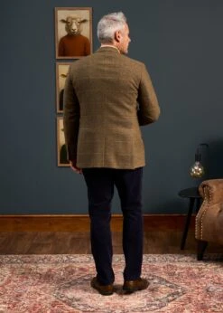 Combrook Men's Tweed Sports Blazer In Teak - Regular Fit -AlanPaine Shop Combrook Mens Tweed Sports Blazer Teak 5