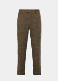 Combrook Men's Tweed Trousers In Teak - Regular Fit