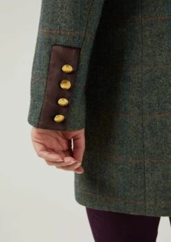 Combrook Ladies Mid-Thigh Coat In Spruce - Regular Fit -AlanPaine Shop Combrook Midlength Coat Spruce 05