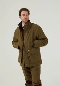 Combrook Men's Tweed Shooting Field Coat In Sage - Shooting Fit -AlanPaine Shop Combrook Tweed Shooting Field Coat Sage 2