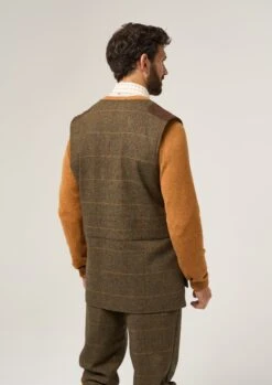 Combrook Men's Tweed Shooting Waistcoat In Teak - Shooting Fit -AlanPaine Shop Combrook Tweed Shooting Waistcoat Teak 4