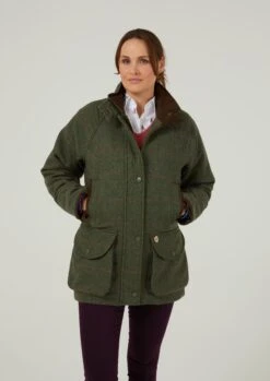 Combrook Ladies Tweed Shooting Coat In Heath - Shooting Fit -AlanPaine Shop Combrook Womens Shooting Tweed Coat Heath 2
