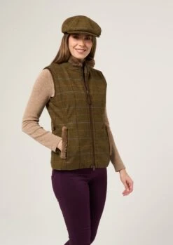 Combrook Ladies Tweed Gilet In Hazel - Regular Fit -AlanPaine Shop Combrook Womens Tweed Gilet Hazel 4