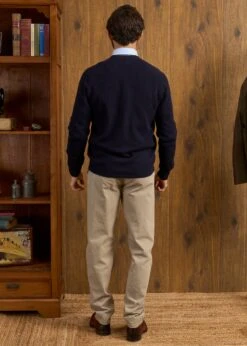 Cornwall Lambswool Cardigan In Navy - Classic Fit 12 Cornwall Lambswool Cardigan In Navy - Classic Fit -AlanPaine Shop Cornwall Lambswool Cardigan Mens Dark Navy 4