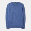 Dorset Men's Lambswool Jumper In Blue Velvet - Classic Fit 1 Dorset Men's Lambswool Jumper In Blue Velvet - Classic Fit -AlanPaine Shop DORSET CLASSIC SADDLE SHOULDER CREW BLUE VELVET 01