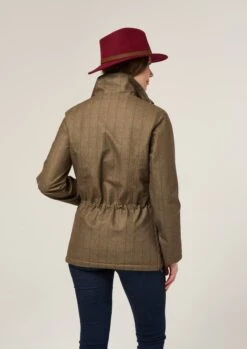 Didsmere Ladies Technical Tweed Coat In Pine - Regular Fit -AlanPaine Shop Didsmere Womens Shooting Coat Pine 5