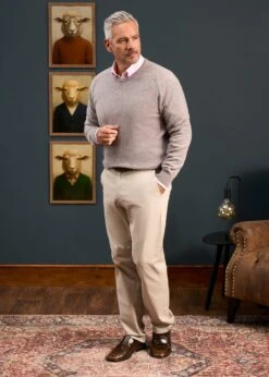 Dorset Men's Lambswool Jumper In Fusion - Classic Fit -AlanPaine Shop Dorset Mens Lambswool Crew Necj Jumper Fusion 5
