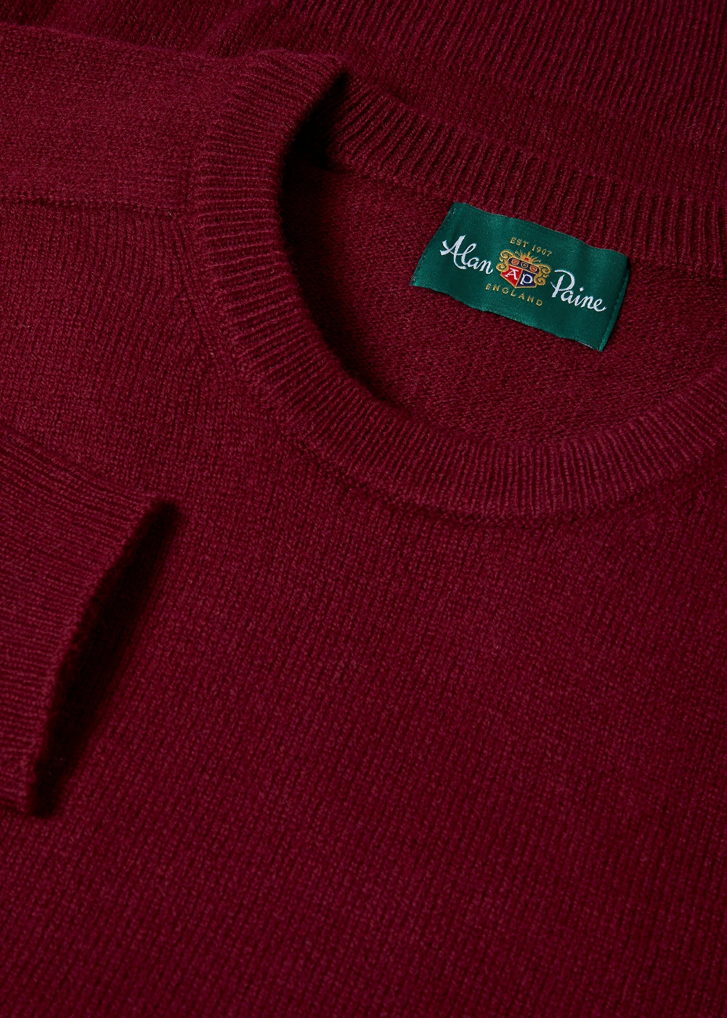 Dorset Men's Lambswool Jumper In Bordeaux - Classic Fit 4 Dorset Men's Lambswool Jumper In Bordeaux - Classic Fit - Image 2
