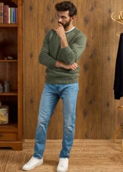 Dorset Men's Lambswool Jumper In Landscape - Classic Fit -AlanPaine Shop Dorset Mens Lambswool Jumper Landscape 3