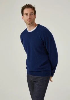 Dorset Men's Lambswool Jumper In Indigo - Classic Fit -AlanPaine Shop Dorset mens lambswool jumper indigo 3 f6d92a02 7edb 475b 8d6d 98a5d5c95d02