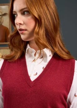 Erin Luxury Vee Neck Tank Top In Berry 10 Erin Luxury Vee Neck Tank Top In Berry -AlanPaine Shop Erin Luxury Vee Neck Tank Top Berry 2