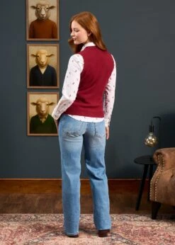 Erin Luxury Vee Neck Tank Top In Berry 8 Erin Luxury Vee Neck Tank Top In Berry -AlanPaine Shop Erin Luxury Vee Neck Tank Top Berry 4