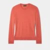Freya Cotton Cashmere Crew Neck Jumper In Coral -AlanPaine Shop Freya Cotton Cashmere Crew Neck Jumper Coral