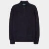 Cairns Geelong Wool 1/4 Zip Jumper In Dark Navy - Regular Fit -AlanPaine Shop Geelong Half Zip jumper Navy