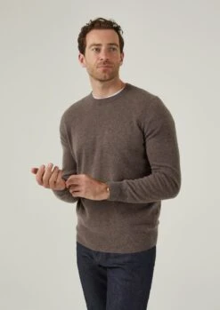 Brisbane Geelong Wool Jumper In Teak - Regular Fit -AlanPaine Shop Geelong Jumper Teak 5