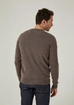 Brisbane Geelong Wool Jumper In Teak - Regular Fit -AlanPaine Shop Geelong Jumper Teak 6