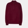 Cairns Geelong Wool 1/4 Zip Jumper In Claret - Regular Fit 1 Cairns Geelong Wool 1/4 Zip Jumper In Claret - Regular Fit -AlanPaine Shop Geelong Wool Half Zip Sweater Claret