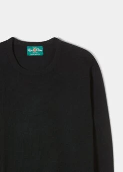 Brisbane Geelong Wool Jumper In Black - Regular Fit -AlanPaine Shop Geelong Wool Jumper Black 2