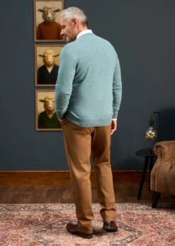 Haddington Cashmere Jumper In Caspian - Regular Fit -AlanPaine Shop Haddington Cashmere Jumper Caspian 4