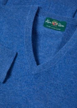 Haddington Cashmere Jumper In Denim - Regular Fit 9 Haddington Cashmere Jumper In Denim - Regular Fit -AlanPaine Shop Haddington Cashmere Jumper Denim