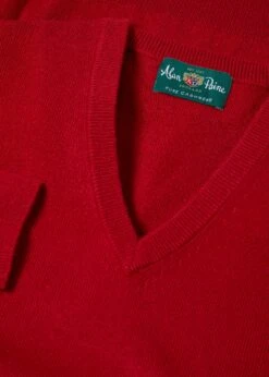 Haddington Cashmere Jumper In Ruby - Regular Fit 9 Haddington Cashmere Jumper In Ruby - Regular Fit -AlanPaine Shop Haddington Cashmere Jumper Red
