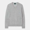 Haddington Cashmere Jumper In Snowfall - Regular Fit -AlanPaine Shop Haddington Mens Cashmere Jumper Bottle Snowfall