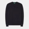 Haddington Cashmere Jumper In Charcoal - Regular Fit 1 Haddington Cashmere Jumper In Charcoal - Regular Fit -AlanPaine Shop Haddington Mens Cashmere Jumper Charcoal