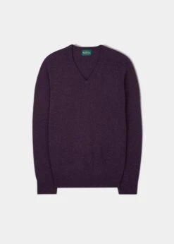 Hampshire Lambswool Jumper In Elderberry - Classic Fit