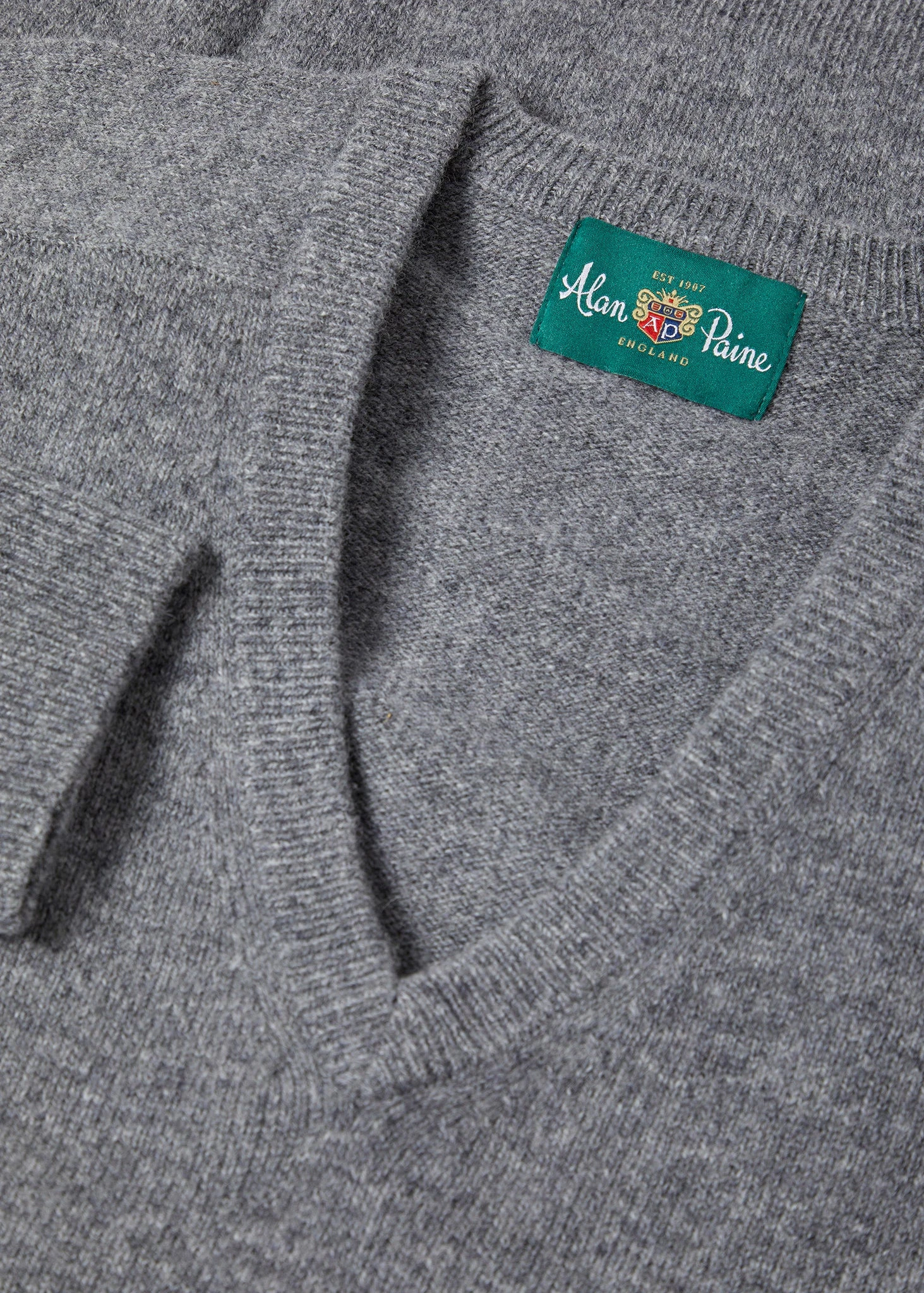Hampshire Lambswool Jumper In Grey Mix - Classic Fit 4 Hampshire Lambswool Jumper In Grey Mix - Classic Fit - Image 2